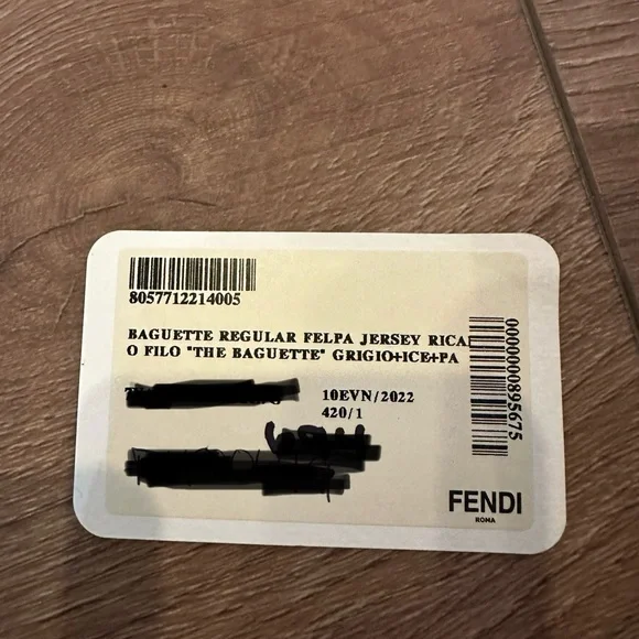 Fendi x Marc Jacobs Grey Ice Jersey Logo Baguette Bag - Picture 8 of 11